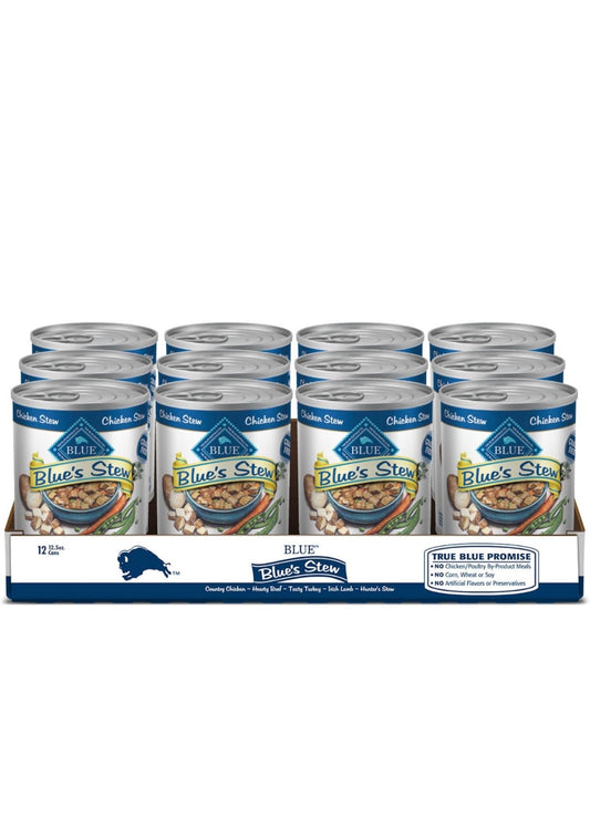 Blue Buffalo Blue's Stew Grain Free Natural Adult Wet Dog Food, Chicken Stew 12.5 oz cans (Pack of 12)