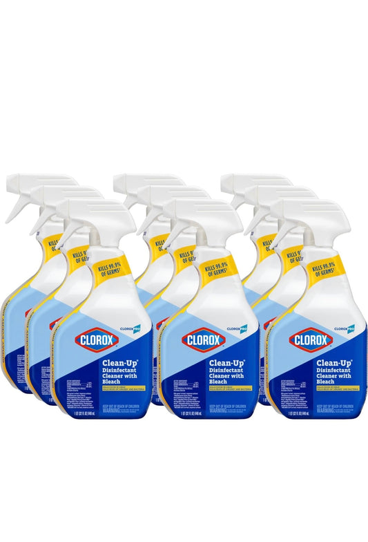 CloroxPro Clorox Clean-Up Disinfectant Cleaner with Bleach Spray, 32 Ounces Each (Pack of 9)