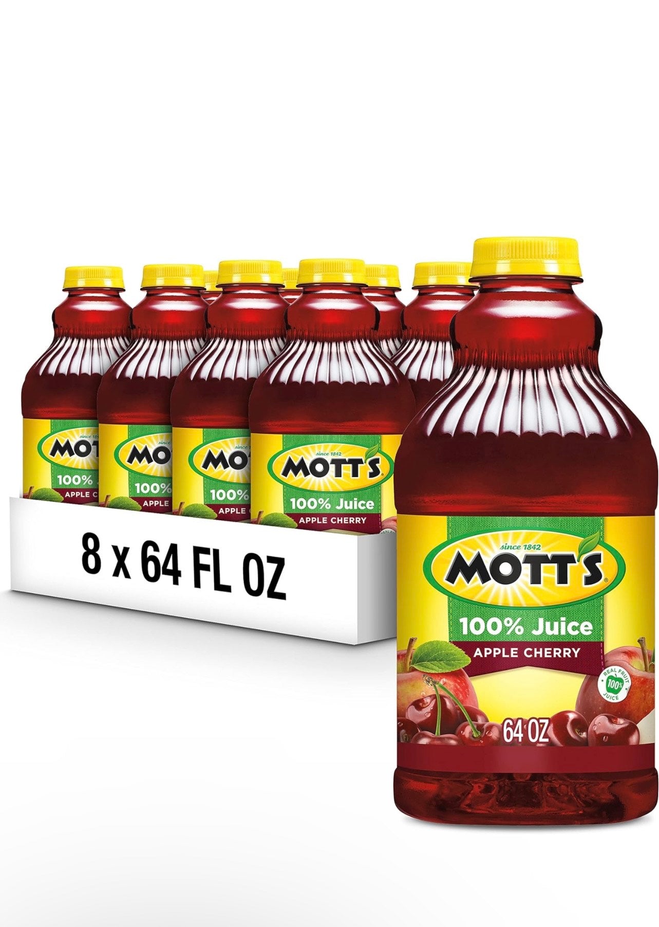 Mott's 100 Percent Apple Cherry Juice, 64 fl oz bottle (Pack of 8)